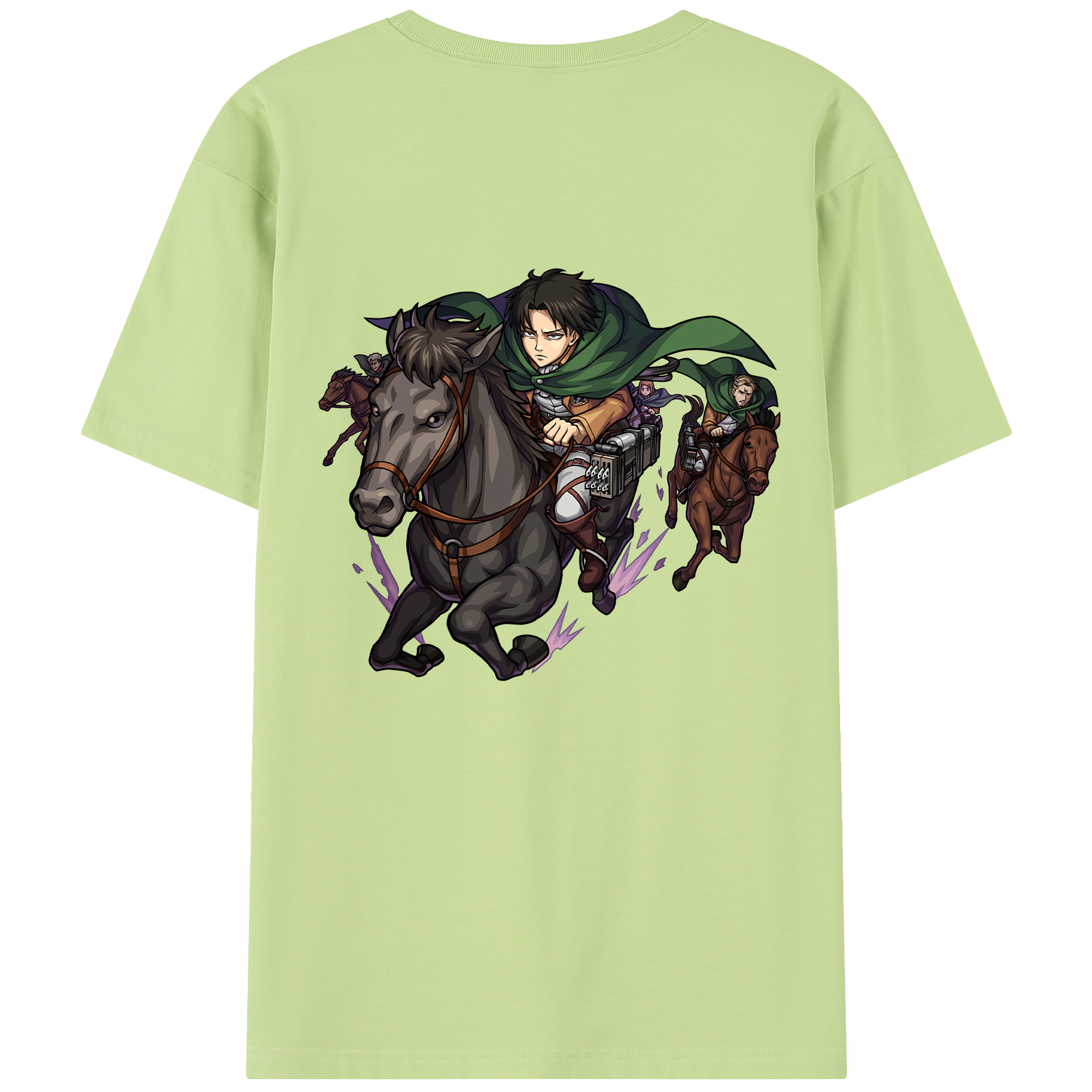 （画像用） 進撃の巨人 リヴァイ·アッカーマン Attack on Titan Levi Ackerman 綿100％半袖Tシャツ（背面プリント）